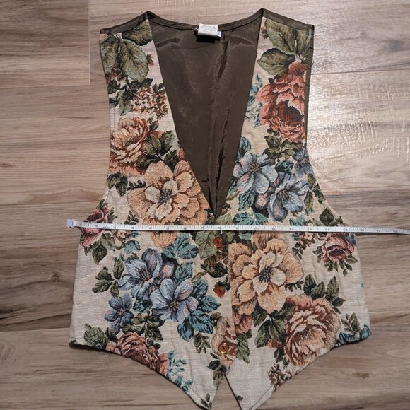 Backroad Blues Vintage Floral Vest, M - Picture 3 of 4